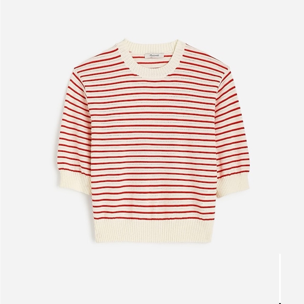 Madewell Textural-Stitch Cotton Sweater XXS
